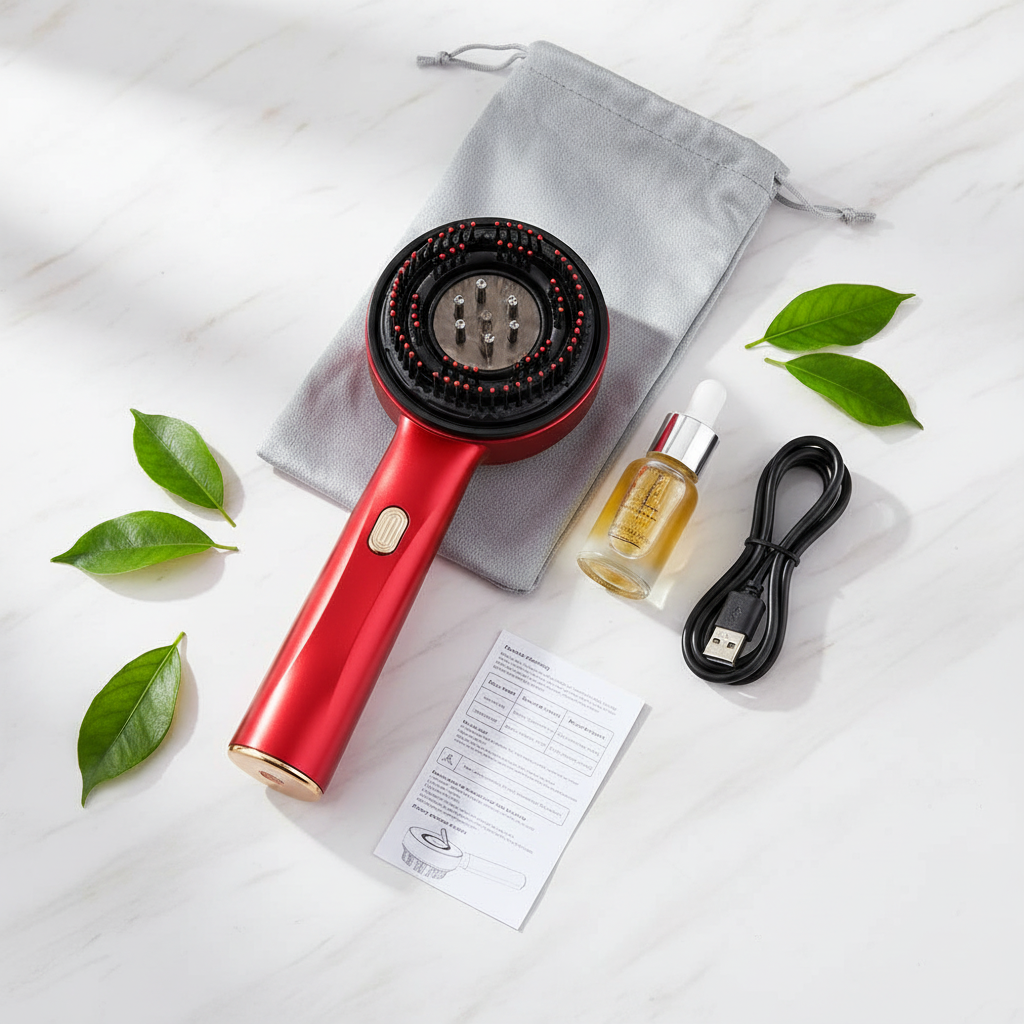 VELON Red Light Scalp Massager - flat lay shot